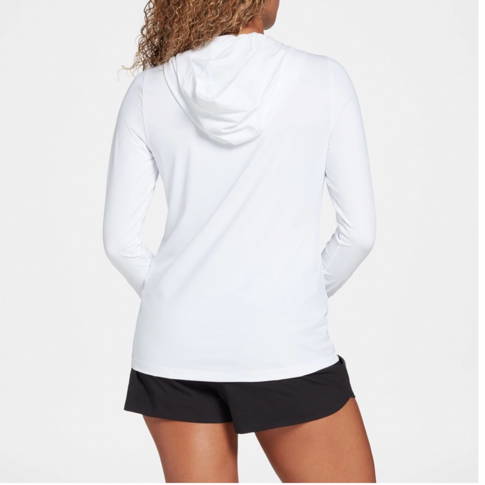 Calia Pure White Hooded Long Sleeved Rashguard Top - Picture 2 of 13
